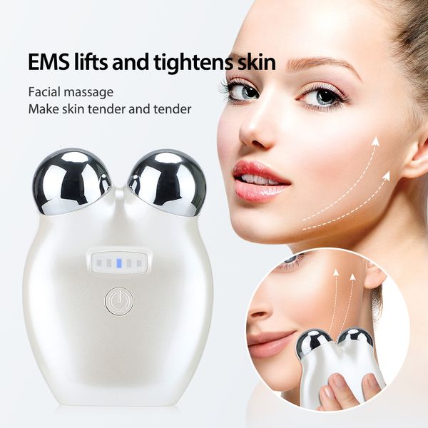 Masajeador facial EMS Masajeador facial eléctrico de micro corriente 3D Reafirmante Micro corriente Deedema Decreto Arrugas Rejuvenecimiento de la piel Instrumento de belleza 230403