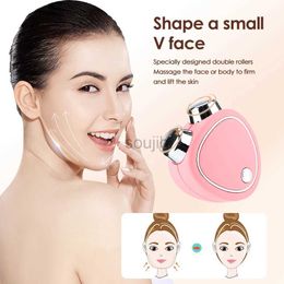Masseur de visage EMS Masseur facial mini-microcurrent portable Face soulevant le rollir de massage cutané rajeunissement rafraîchissant le dispositif de beauté anti-rides 240409