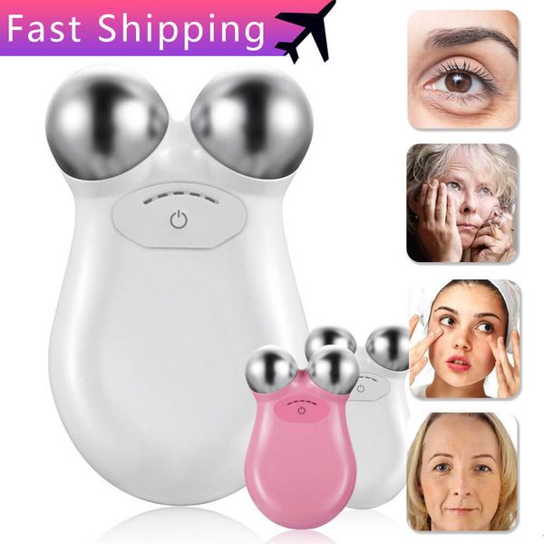 Masajeador facial EMS Lift Micro Flow Roller Máquina de masaje Equipo de masaje eléctrico Spa Cara en forma de V Reducción antiarrugas Doble mentón 230720