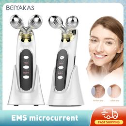 Gezicht Massager EMS roller elektrische V-vormige massager micro flow lift schoonheid machine dubbele kin massage huidverzorging tool 230720