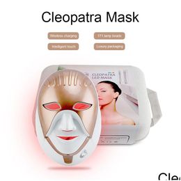 Masseur de visage Masr PDT LED Masque Podynamique 8 Color Cléopâtre 630 Nm rouge Light Smart Touch Care Hine 230427 Drop livraison HEALT DHFN6