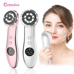 Face Massager Face Massager Skin Rejuvenation Radio Mesotherapy LED Lifting Beauty Vibration Wrinkle Removal Radio Frequency Skin Care 230403