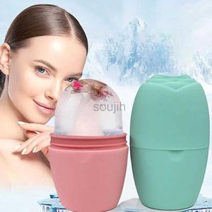 Masseur du visage globes de glace faciale cutanée refroidissement rouleau de glace moule diy body beauté massage yeux de traitement des outils de cube en silicone d4c3 240409