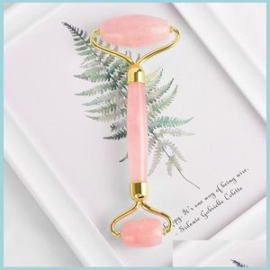 Face Massager Factory Directe verkoop Rose Quartz Facial Roller Masr Real Natural Pink Jade Mas For Face Drop Delivery Health Beauty Dhafi