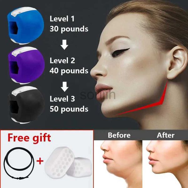 Masseur de visage Fitness Face Masseter Men Facial Pop N GO GO MOUCHE JAWLINE JAW EXERCICER MUSCLE MHEW BALL MOCK BROYS BRUNDER TRACLING 240409