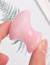 Masseur de visage Gua Sha outil naturel Rose Quartz champignon visage dos pied Acupuncture Massage grattoir SPA thérapie Jade Board202o1055842