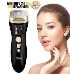 Face Massager HIFU 2 0 Black Magic Mini Machine Ultrasound RF EMS Microcurrent Tillen Hefstraining Huidverzorging Wrinkle Remove6078002