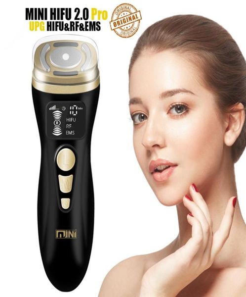 Masseur de visage HIFU 2 0 Black Magic Mini machine à ultrasons RF EMS Microcourant Lifting Raffermissant Serrage Soins de la peau Rides Supprimer6054020