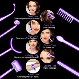 Face Massager Hoge frequentie Elektrode Wand Elektrotherapie Glazen buis Acne Spot Remover Beauty Device Therapy Wand 7 buizen 230526