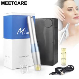 Masseur pour le visage Hydra Mesotheapy Pen Multi Functional Deep Hydrolifting Meso Auto Serum Applicateur pour la repousse des cheveux Resserrement de la peau 231213