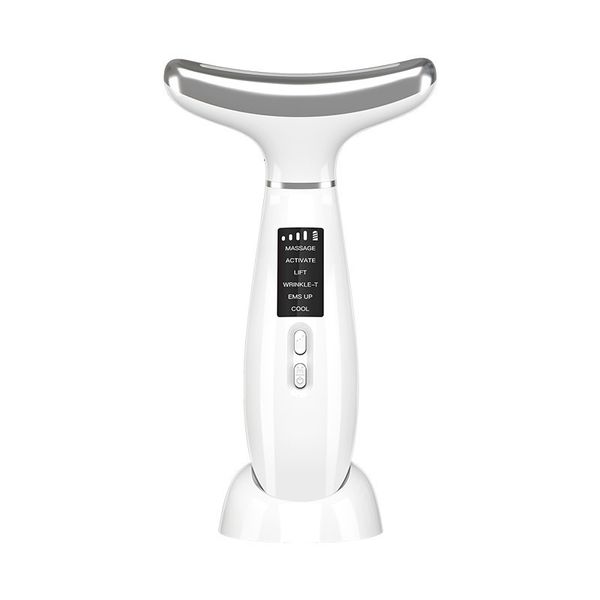 Masajeador facial Compresión de hielo Masajeador de cuello LED Pon Cuidado de la piel Mejora de EMS Eliminación de arrugas firmes Blanqueamiento Equipo de belleza ocular 230720