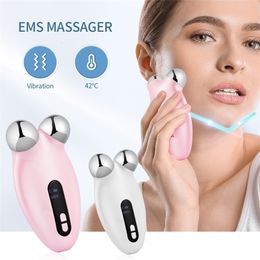 Masseur de visage iebilif 42 Compresse EMS Machine de levage à micro-courant Rouleau raffermissant VFace Enlèvement Double menton Œdème 230613