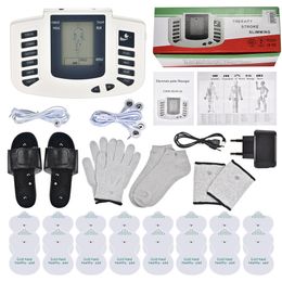 Masajeador facial JR309 EMS Tens Unidad de masaje 16 Almohadillas Ruso Acupuntura de pulso eléctrico Cuerpo completo Relajación Terapia muscular Masajeador Estimulador 230718