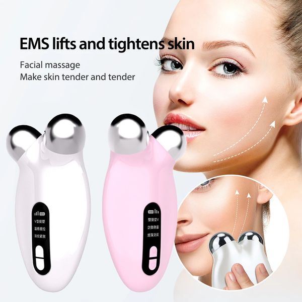 Masajeador facial LED para rodillo de cuello Estiramiento de la piel Antiarrugas Removedor de mentón doble Herramientas de cuidado Eléctrico de alta frecuencia 230804