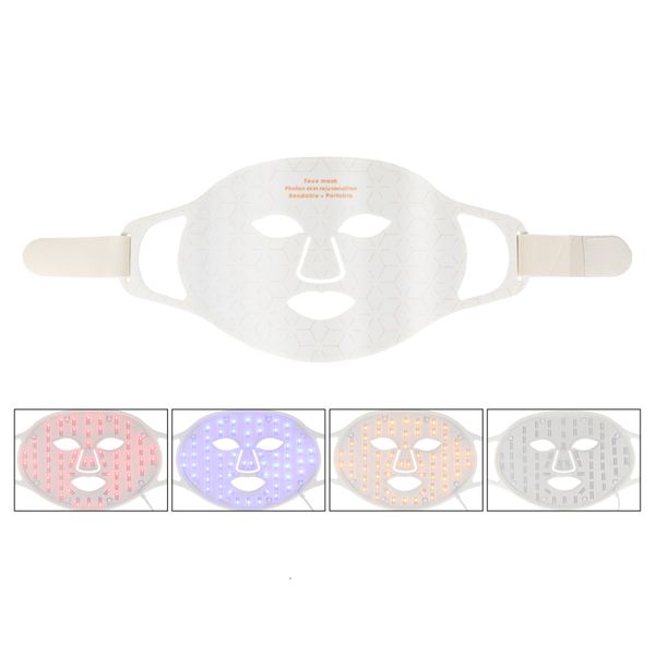 Masajeador facial Luz flexible silicona 4 colores Rejuvenecimiento de la piel P en Antienvejecimiento Apriete Arrugas Máscara LED 230621