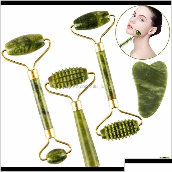 Masajeador facial Masr para Jade Herramientas para el cuidado de la piel facial Natural Gouache Scraper Body Back Beauty Slimming Masrs Set Drop Delivery Health Ma Dhjrw