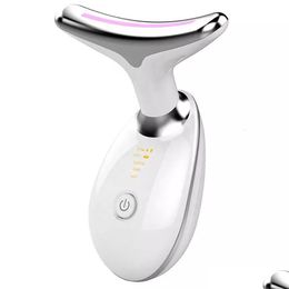 Masseur de visage Masr Cou LED Pon Thérapie Peau Serrer Mas Réduire le double menton Anti-rides Supprimer le dispositif de beauté 230204 Drop Delivery Hea Dh3Dn