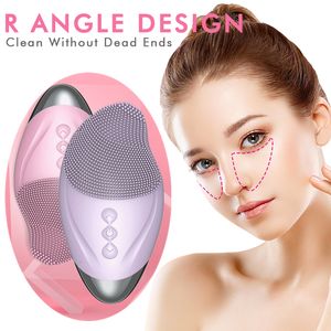 Masseur de visage masseur brosse de nettoyage en silicone outil de massage des yeux nettoyant pour le visage nettoyage en profondeur des pores dispositif de soins de santé de la peau rechargeable 230411