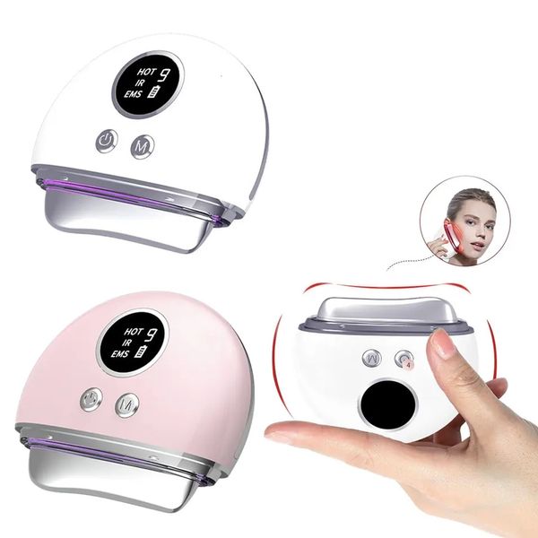 Masajeador facial Micro corriente de calefacción Gua Sha herramienta masajeador vibratorio para mejorar el contorno de la herramienta para el cuidado de la piel 230720