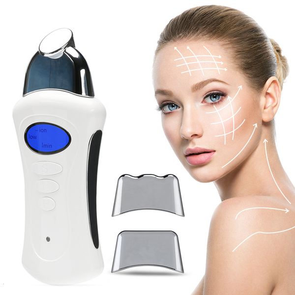 Masseur de visage Microcurrent Ion Galvanic Mini appareil de spa portatif électrique avec 3 têtes de massage USB Lift Beauty EMS Gel Skin Care 230804