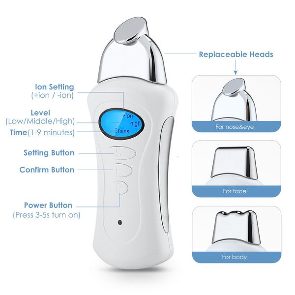 Masajeador facial Máquina de elevación de microcorriente Mini instrumento de belleza eléctrico Spa galvánico de mano Estiramiento de la piel Cuerpo adelgazante 230823