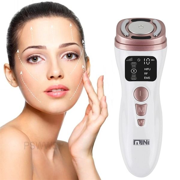 Masseur de visage mini masseur ultrasons de machine Hifu RF EMS Microcurrent Lift Restranding Anti Rinkle Face Beauty Beauty Skin Care Tools 220926