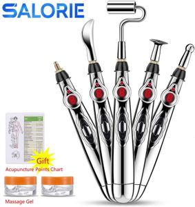 Masseur de visage Stylo de massage d'acupuncture électronique multifonction Smart Pulse Meridian Energy Pen Soulagement de la douleur pour le dos du cou Visage Beauty Roller 230927