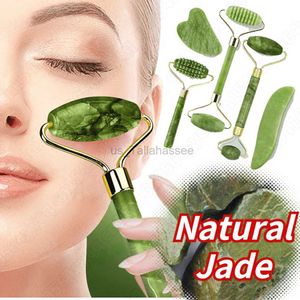 Masseur de visage Machine de massage facial Gua Sha naturelle Machine de massage à rouleaux de jade Grattoir Gua Sha Grattoir d'évier facial Massage à rouleaux à micro-aiguilles pour le visage 240321