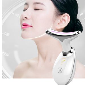 Face Massager nekhefapparaat EMS Microbrrent LED PON Therapy Chin Anti Wrinkle Vibration Massage Skinverzorgingsgereedschap 230221