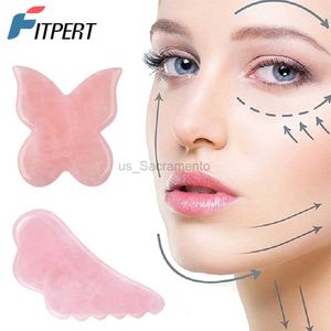 Masajeador facial Nuevo raspador de jade en polvo Cristal Jade Raspador de ala en forma de oreja para belleza facial 240321