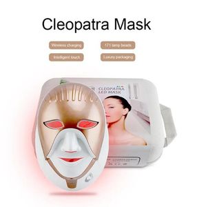 Face Massager PDT LED -masker Podynamische 8 kleur Cleopatra LED 630 Nm Red Light Smart Touch Neck Care Machine