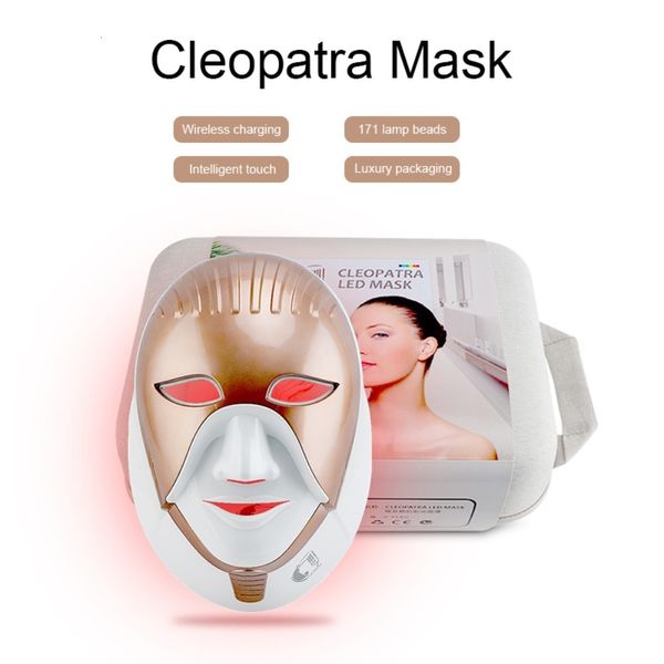 Masseur de visage PDT Masque LED Podynamique 8 couleurs Cléopâtre Masque LED 630nm lumière rouge Smart Touch Machine de soins du visage et du cou 230828