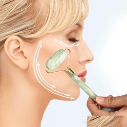 Masajeador facial Portátil Pratical Jade Facial Mas Roller Anti Arrugas Cuerpo Saludable Cabeza Pie Naturaleza Belleza Herramientas Drop Entrega Salud Dh2Oy