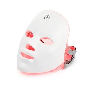 Gezichtsmassageapparaat Oplaadbaar LED-masker 7 kleuren LED Pon-therapie Schoonheidsmasker Huidverjonging Thuis Face Lifting Whitening Beauty-apparaat 230828