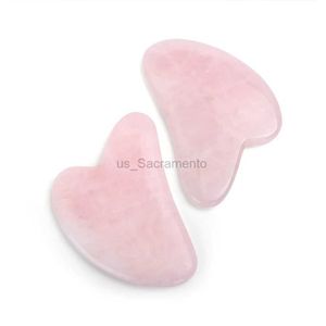 Masseur de visage Rose quartz jade melon sable planche pierre naturelle grattoir chinois melon sable outil visage cou et dos façonnage thérapie par pression 240321