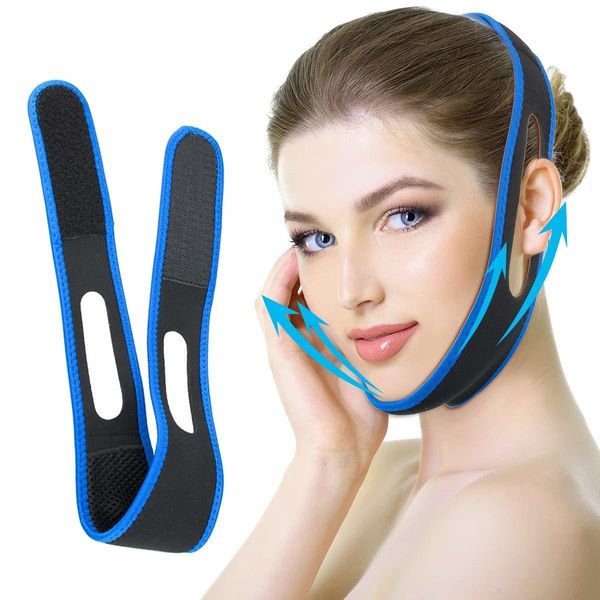 Visage Masseur Slim Strap Chin Up Patch Double Menton Réducteur Visage Ceinture De Levage Bandage Anti-Rides Masque Facial V Ligne De Levage Mentonnière 230921