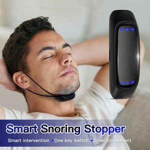 Appareil de massage du visage intelligent anti-ronflement EMS Pulse Stop Snore Portable Sommeil confortable Bien Soins de santé Aide à l'apnée USB 230615