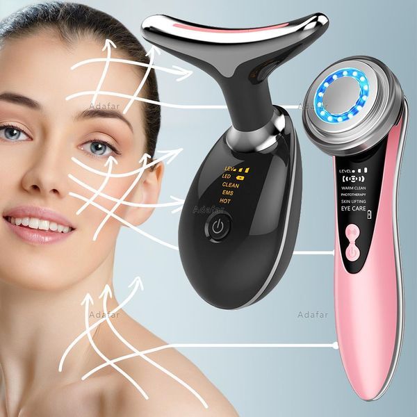 Masajeador facial Ultrasónico Antienvejecimiento Eliminador de arrugas Máquina de elevación Tratamiento de terapia Pon EMS Ionic Skin Rejuvenation Tighten Tool 230804