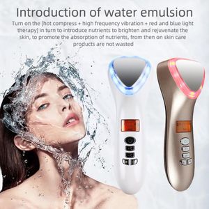 Masseur de visage Machine de cryothérapie à ultrasons LED Hamme Froid Vibration Vieillissement de la peau Lifting Serrage Instrument Anti Masseur B M5D9 230626