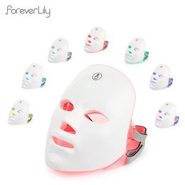 Face Massager USB -lading 7Colors LED Mask Pon Therapy Skin Herjuvenation Anti Acne Wrinkle Removal Care Hightening SFSWF 230309