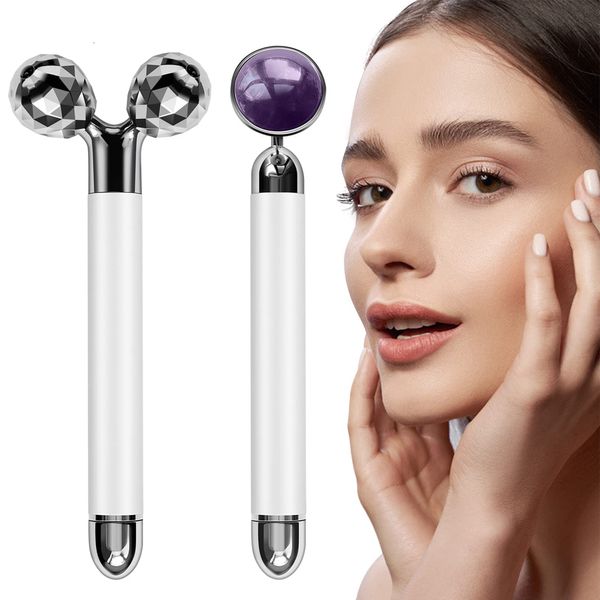 Massorgente de cara V Levantamiento de la cara masajeador eléctrico 3D Massaje corporal Roller Amethyst Massager Massager Herramienta de cuidado de la piel Regalo de cumpleaños para mujeres 230615