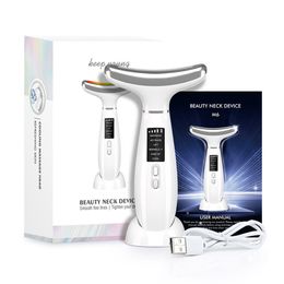 Masajeador facial Línea V Máquina de elevación del cuello facial EMS Microcorriente LED Pon Terapia Dispositivo de belleza Antiarrugas Eliminar masajeador facial de barbilla doble 230818