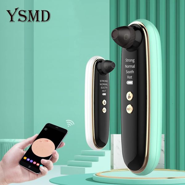 Masseur de visage Visual Blackhead Remover Aspirateur Pore Cleaner Chauffage électrique Acné WIFI Microscope Caméra pour le nettoyage en profondeur du nez 231211