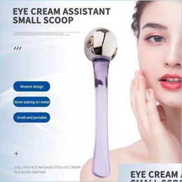 Gezichtsmassager groothandels eye roller mas stok ogen cr￨me applicator cosmetische spata anti rimpel gezicht lepel lepel gouden legering gezicht dunne sk dhqri