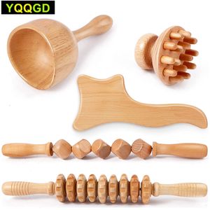 Gezicht Massager Houten Lichaam Maderotherapie Rugmassage Roller Wiel Anticellulitis Gua Sha Massage Gereedschap Maderotherapie Kit Voor Reductieve Massage 230609