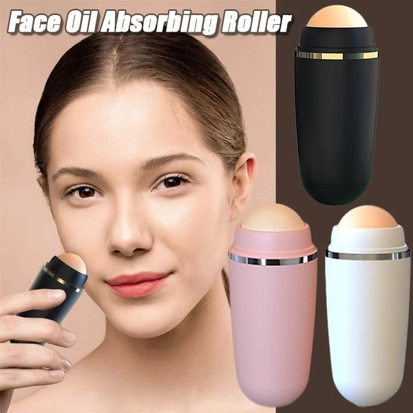 Rouleau absorbant l'huile pour le visage Rolling Stone Natural Volcanic Roller Massage Body Stick avec une boule de rechange