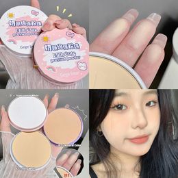 Poudre pour le visage Bedak padat wajah mengendalikan minyak correcteur mat 3 warna mulus bedak tabur kosmetik cakupan penuh 230904