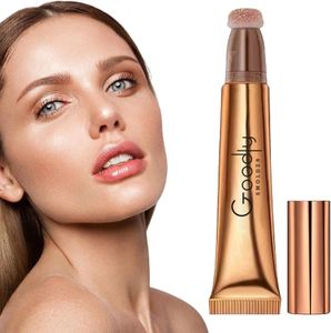 Gezichtspoeder Contou r Beauty Wand Blush Highlighter Contouring Pen Vloeibare concealer met kussenapplicator Romig 3 in 1 231110