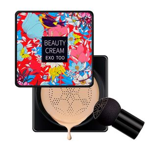 Polvo facial Base mágica Cabeza de hongo Cojín de aire Crema CC Impermeable Base de brillo Maquillaje Cosméticos coreanos