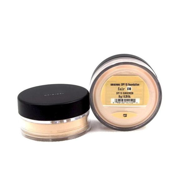 Polvo facial Base mineral Maquillaje Suelto para mujeres Spf 15 Bloqueador solar Mate 6G 8G 9G Bastante claro Medio Beige Professionnel M Dhogl